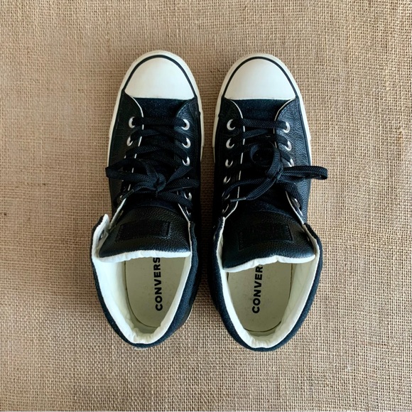 CONVERSE Black Leather Hi-tops Men’s Size 10.5 - Picture 10 of 15